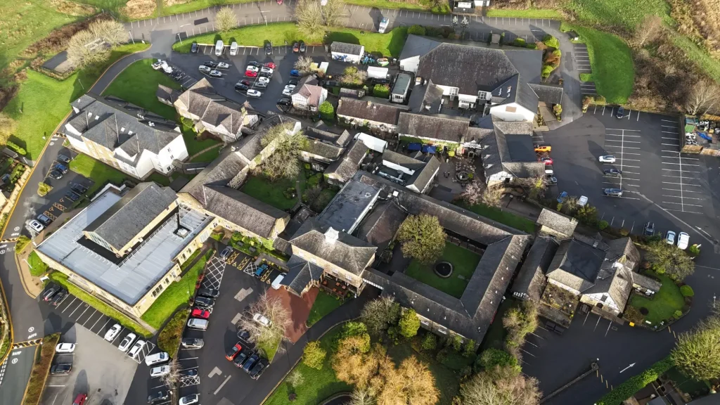 Aerial view of a property site surveyed by UKISG member companies